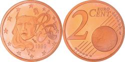 World Coins - France, 2 Euro Cent, 1999, Paris, Proof / BE, , Copper Plated Steel