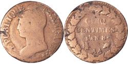 World Coins - Coin, France, Dupré, 5 Centimes, AN 8, Metz, , Bronze, KM:640.2