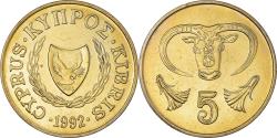 World Coins - Coin, Cyprus, 5 Cents, 1992, , Nickel-brass