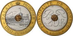 World Coins - Monaco, Rainier III, 20 Francs, Palais princier, 1995, MDP, Série BU