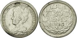 World Coins - Coin, Netherlands, Wilhelmina I, 25 Cents, 1914, , Silver, KM:146