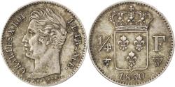 World Coins - Coin, France, Charles X, 1/4 Franc, 1830, Lille, , Silver, KM:722.12