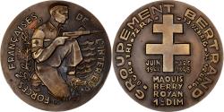 World Coins - France, Medal, Résistance, Groupement Bertrand, 1945, Bronze,