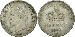 World Coins - Coin, France, Napoleon III, Napoléon III, 20 Centimes, 1866, Strasbourg