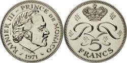 World Coins - Coin, Monaco, Rainier III, 5 Francs, 1971, Paris, ESSAI,