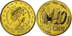 World Coins - United Kingdom, 10 Euro Cent, Fantasy euro patterns, Proof, 2002, Brass