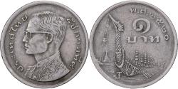 World Coins - Thailand, 1 Baht, 1977, Nickel,