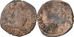 World Coins - France, Henri III, Double Tournois, 1581, Angers, Copper, , Gadoury:455