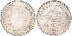 World Coins - Coin, France, Napoleon III, 20 Centimes, 1867, Paris, , Silver