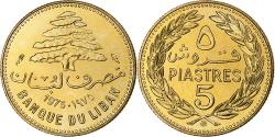 World Coins - Lebanon, 5 Piastres, 1975, Nickel-brass, , KM:25.2