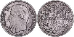 World Coins - France, Napoleon III, Franc, Napoléon III, 1860, Paris, Silver,
