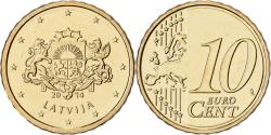 World Coins - Latvia, 10 Centimes, 2014, Stuttgart, Nordic gold,