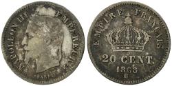 World Coins - Coin, France, Napoleon III, Napoléon III, 20 Centimes, 1868, Strasbourg