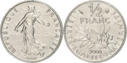 World Coins - France, 1/2 Franc, Semeuse, 2000, Paris, Nickel, , Gadoury:429