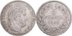 World Coins - France, Louis Philippe I, 5 Francs, 1839, Rouen, Silver, , Gadoury:678