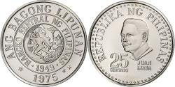 World Coins - Philippines, 25 Sentimos, 1975, Franklin Mint, Proof, Copper-nickel,
