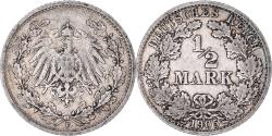 World Coins - Coin, GERMANY - EMPIRE, 1/2 Mark, 1905, Stuttgart, , Silver, KM:17