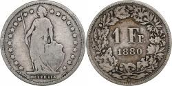 World Coins - Switzerland, Franc, Helvetia, 1880, Bern, Silver, , KM:29a