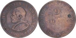World Coins - Coin, ITALIAN STATES, PAPAL STATES, Pius IX, 2 Soldi, 10 Centesimi, 1866, Roma