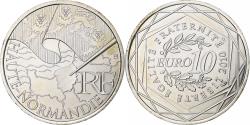 World Coins - France, 10 Euro, Haute-Normandie, 2010, MDP, Silver,