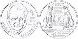 World Coins - France, 100 Francs, André Malraux, 1997, Pessac, ESSAI, Silver,