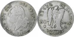 World Coins - France, Louis XVI, 30 sols françois, 1792 / AN 4, Paris, Silver,