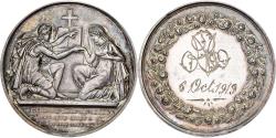 World Coins - France, Medal, Noces, Mariage, Religion, 1919, Silver, Petit,