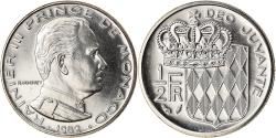 World Coins - Coin, Monaco, Rainier III, 1/2 Franc, 1982, , Nickel, KM:145