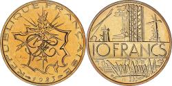 World Coins - Coin, France, Mathieu, 10 Francs, 1983, Monnaie de Paris, série FDC, Tranche A