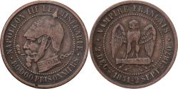 World Coins - France, Napoleon III, 5 Centimes, 1870, Sedan, Satirique, Bronze,