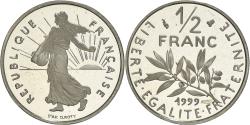 World Coins - Coin, France, Semeuse, 1/2 Franc, 1999, Proof, , Nickel, KM:931.2