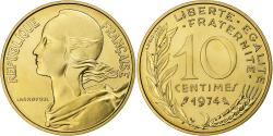 World Coins - France, 10 Centimes, Marianne, 1974, Monnaie de Paris, série FDC