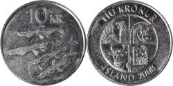 World Coins - Coin, Iceland, 10 Kronur, 2008