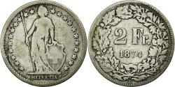 World Coins - Coin, Switzerland, 2 Francs, 1874, Bern, , Silver, KM:21