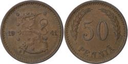 World Coins - Finland, 50 Penniä, 1941, Copper, , KM:26a