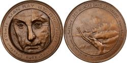 World Coins - France, Medal, Man Ray, "Les Mains libres", 1985, Bronze, Marcel Jean,