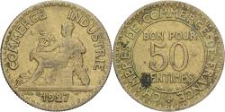 World Coins - France, 50 Centimes, Chambre de commerce, 1927, Aluminum-Bronze,