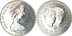 World Coins - Coin, Isle of Man, Elizabeth II, Crown, 1981, Pobjoy Mint, Mariage du Prince