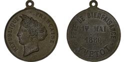 World Coins - France, Medal, Fête de Bienfaisance, Yvetôt, 1880, Bronze,