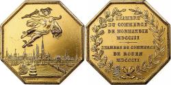 World Coins - France, Token, Chambre de Commerce de Rouen, 1802, Vermeil, Lecomte,