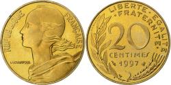 World Coins - France, 20 Centimes, Marianne, 1997, Paris, Proof, Aluminum-Bronze,
