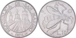 World Coins - Coin, San Marino, 10 Lire, 1974, Rome, F.A.O., , Aluminum, KM:33