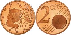 World Coins - France, 2 Euro Cent, 2010, Paris, Copper Plated Steel, , Gadoury:2