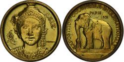 World Coins - France, Medal, Exposition Coloniale Internationale, Paris, Asie, 1931, Brass