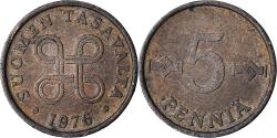 World Coins - Finland, 5 Pennia, 1976