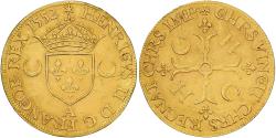 World Coins - France, Henri II, Ecu d'or aux croissants, 1552, Paris, Gold,