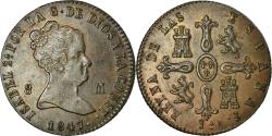 World Coins - Coin, Spain, Isabel II, 8 Maravedis, 1847, Jubia, , Copper, KM:531.2