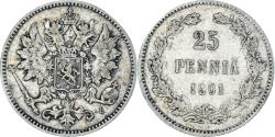 World Coins - Coin, Finland, Nicholas II, 25 Penniä, 1901, Helsinki, , Silver
