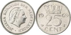 World Coins - Netherlands, Juliana, 25 Cents, 1968, Utrecht, Nickel, , KM:183