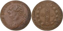 World Coins - France, Louis XVI, 12 deniers François, 1792 / AN 4, Lyon, Copper,